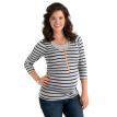 navy/heather striped 3/4 length nursing tee