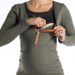 Close up function of The Long Sleeve Zippered Nursing Tee