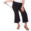 wide leg cropped pant in black