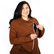 cinnamon zip long sleeve nursing top