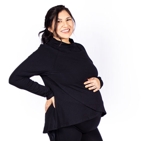 Maternity and Nursing Cross Front Turtleneck