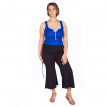 royal blue nursing tank and cropped wide leg pant