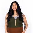 Moss Green Nursing Tank with orange zipper
