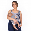 Navy/Grey Striped Nursing Tank with zipper for breastfeeding
