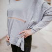 Nursing Poncho in grey with reversible orange zipper