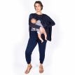 navy breastfeeding poncho with baby